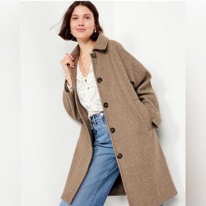 Old Navy Women's Brown Front Button Mac Coat